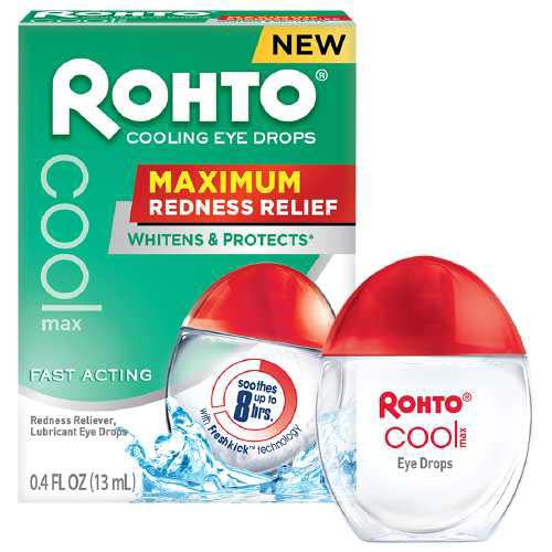 Rohto Cooling Maximum Redness Relief Eye Drops - 0.4 Oz